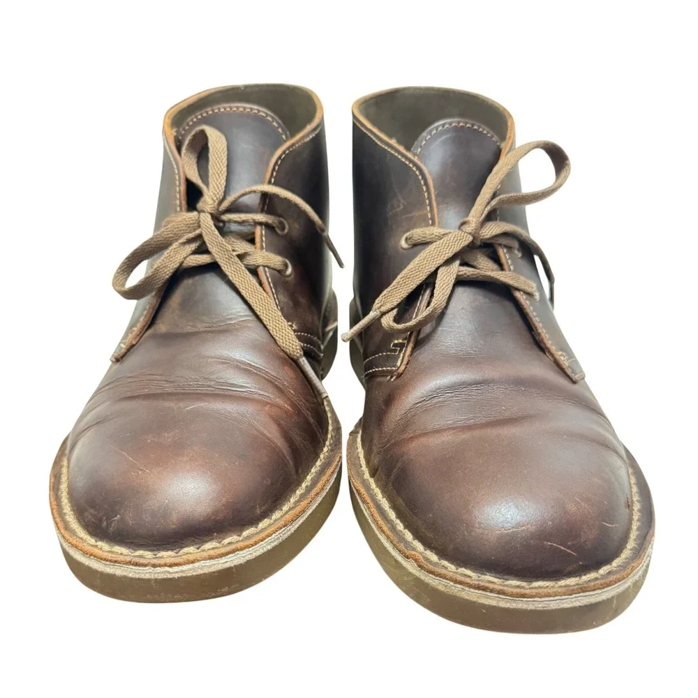 Clarks Desert Boots Mens 9.5 Dark Brown‎ Leather Chukka 260822863095